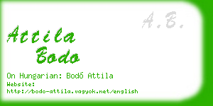 attila bodo business card