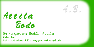 attila bodo business card